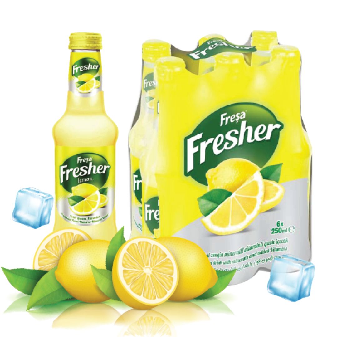 Fresa Fresher Lemon Carbonated Mineral Water 6 X 200ml DealzDXB