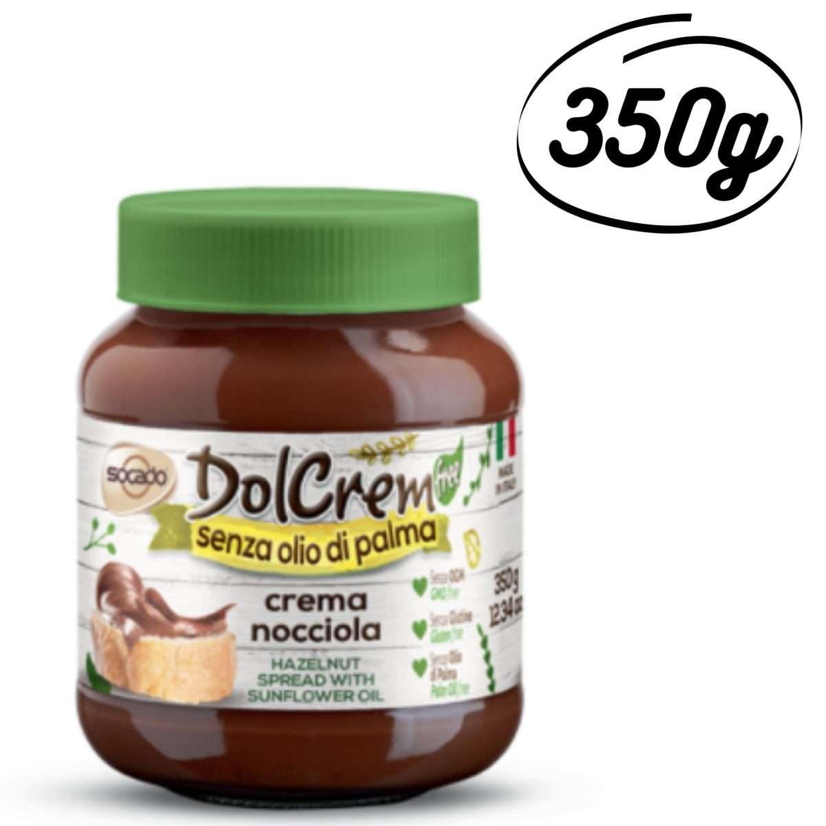 75g (67)-min Dolcrem Hazelnut Spread Palm Oil Free 350g - Image 1
