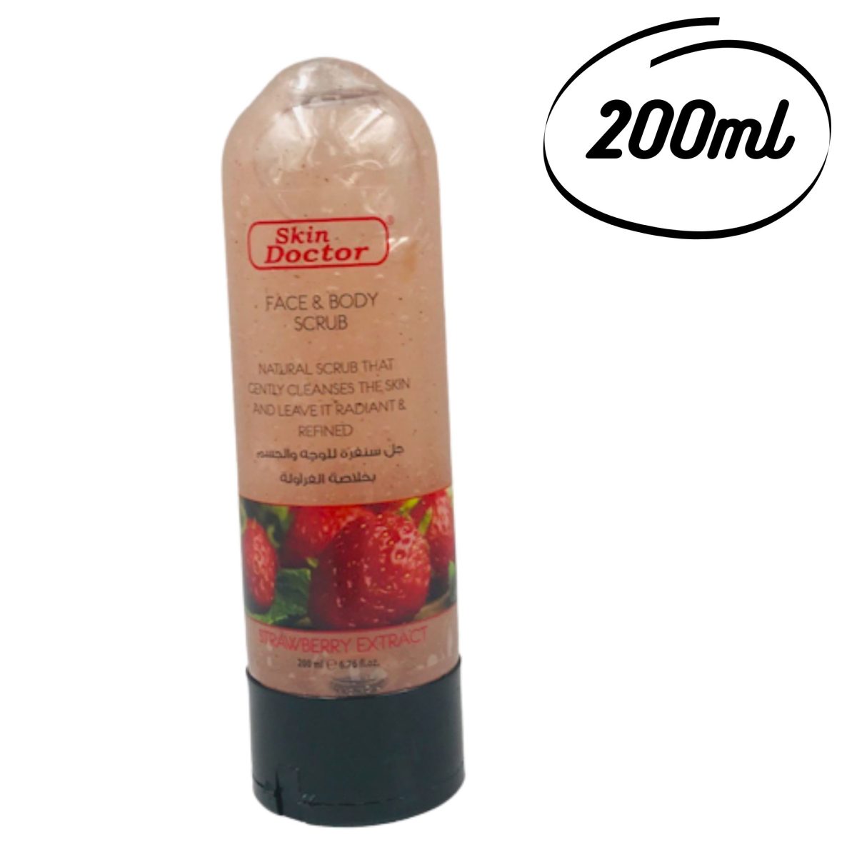 Skin Doctor Face & Body Scrub Strawberry Extract, 200ml - Image 1