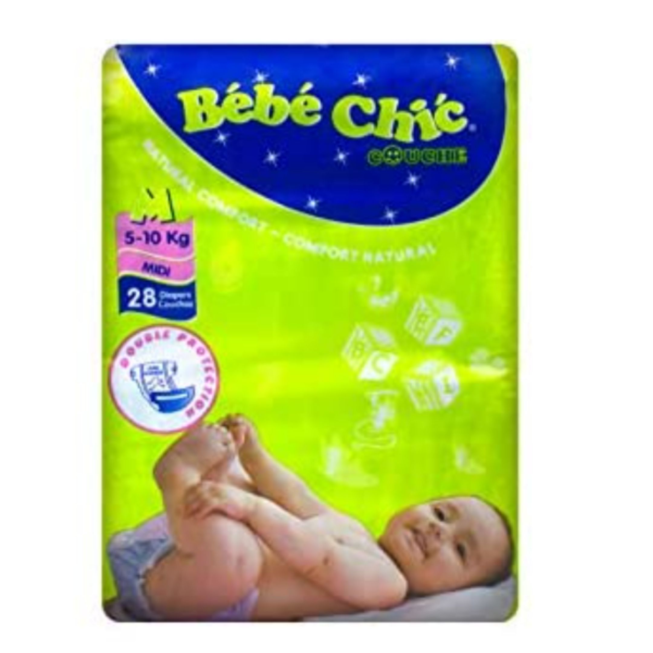 Bebe Chic Baby Diapers Double Protection Medium 5 10 Kg 28 Pcs Dealzdxb Com