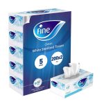 Fine Sterilized Facial White Tissues, 200 Sheets x 2 Ply, Pack of 5