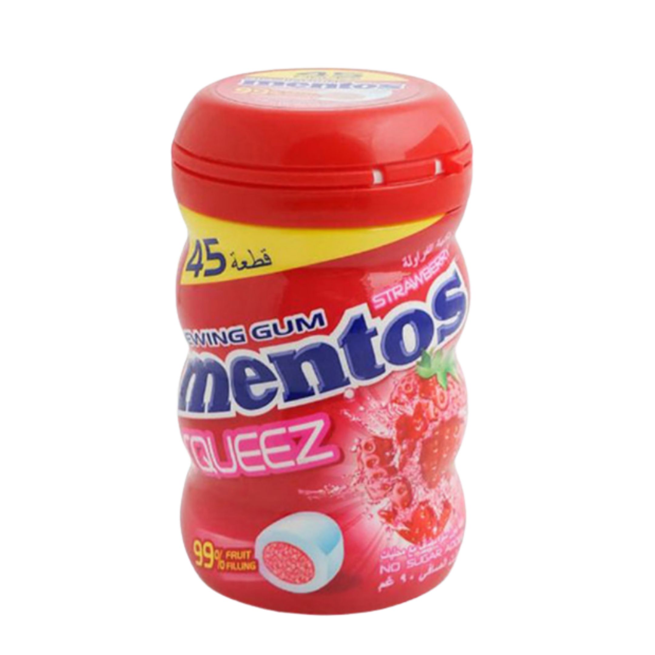 Mentos Squeeze Strawberry Flavor Chewing Gum, 56g - DealzDXB