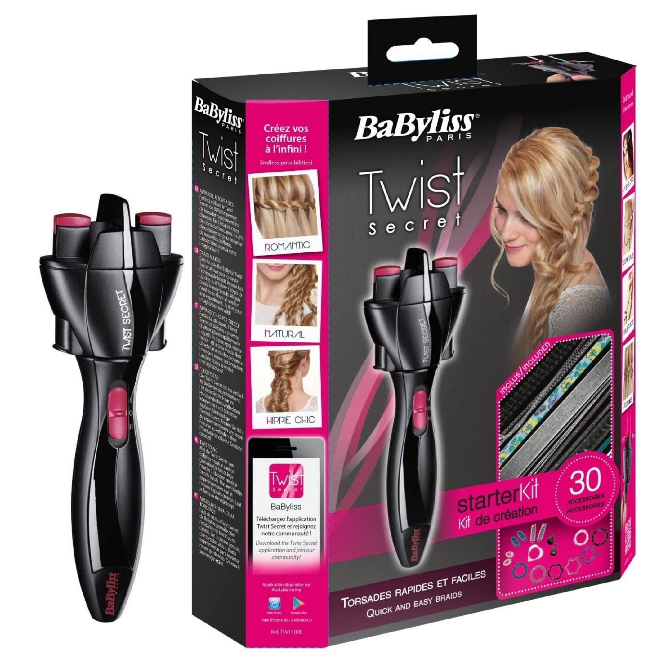 BaByliss Twist Secret Hair Curler Black DealzDXB