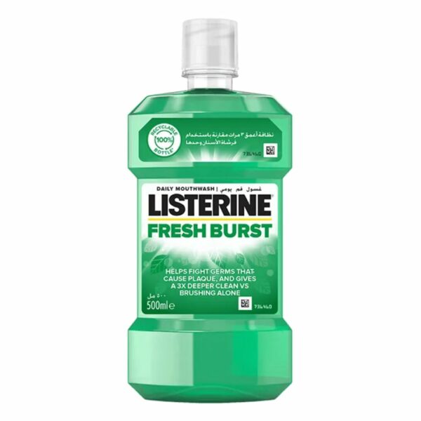 Listerine Fresh Burst Mouthwash, 500ml