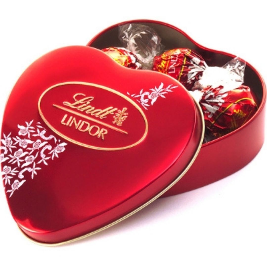 Lindt Lindor Valentines Heart Tin, 62g DealzDXB