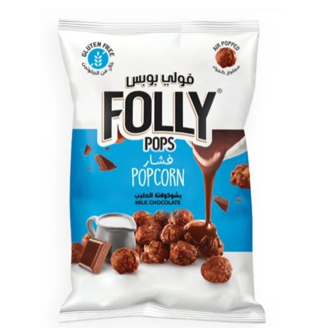 Folly Pops Popcorn Milk Chocolate, 40g