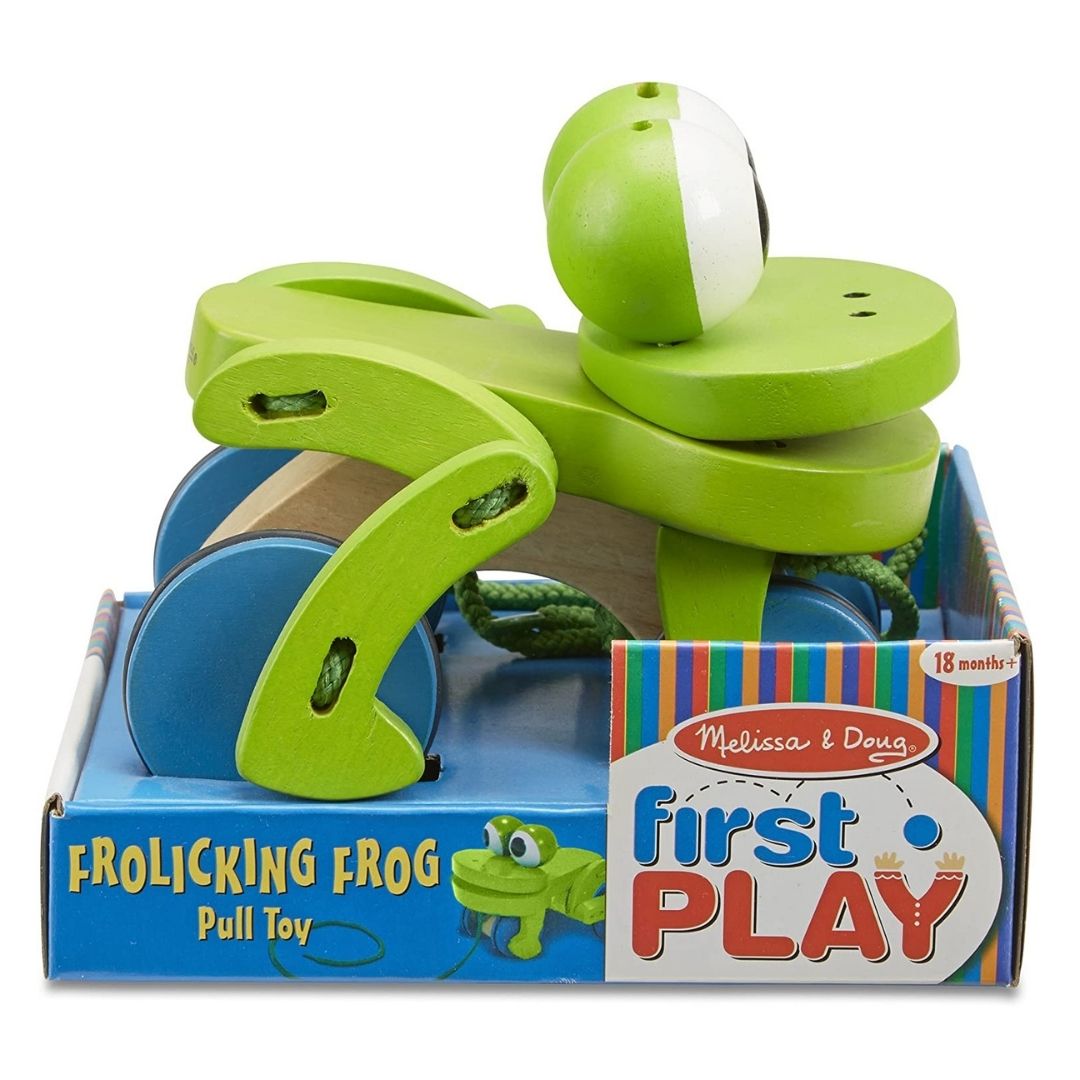 Melissa Doug Frolicking Frog Pull Toy DealzDXB