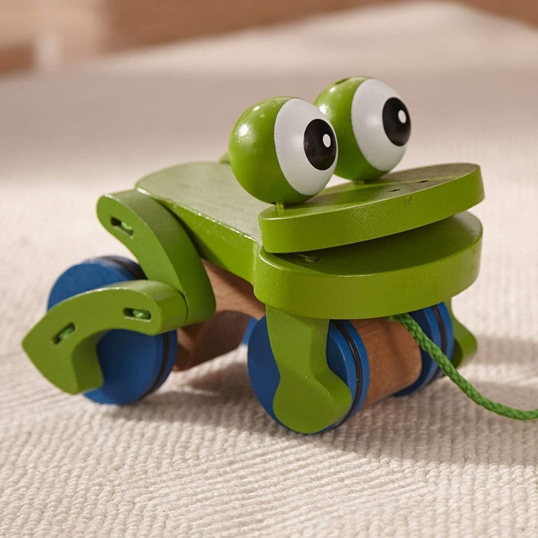 Melissa and doug frolicking frog pull toy online