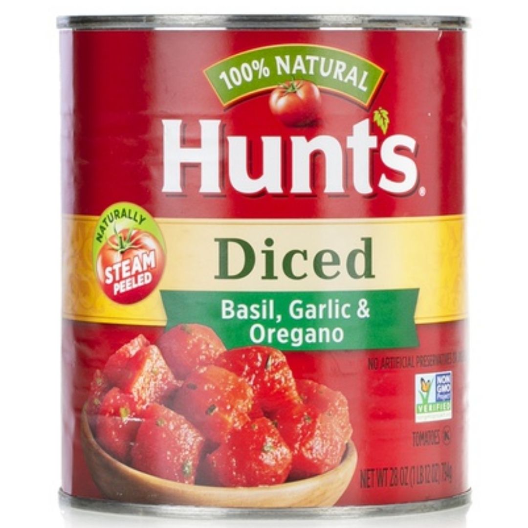 Hunts Diced Tomatoes With Basil Garlic Oregano, 794g DealzDXB