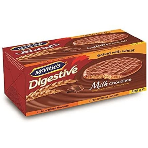 McVitie's Digestive Wheatmeal Milk Chocolate Biscuit, 200gm DealzDXB