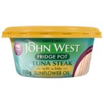 John West No Drain Fridge Pot Tuna Steak With A Little Sunflower Oil, 110g