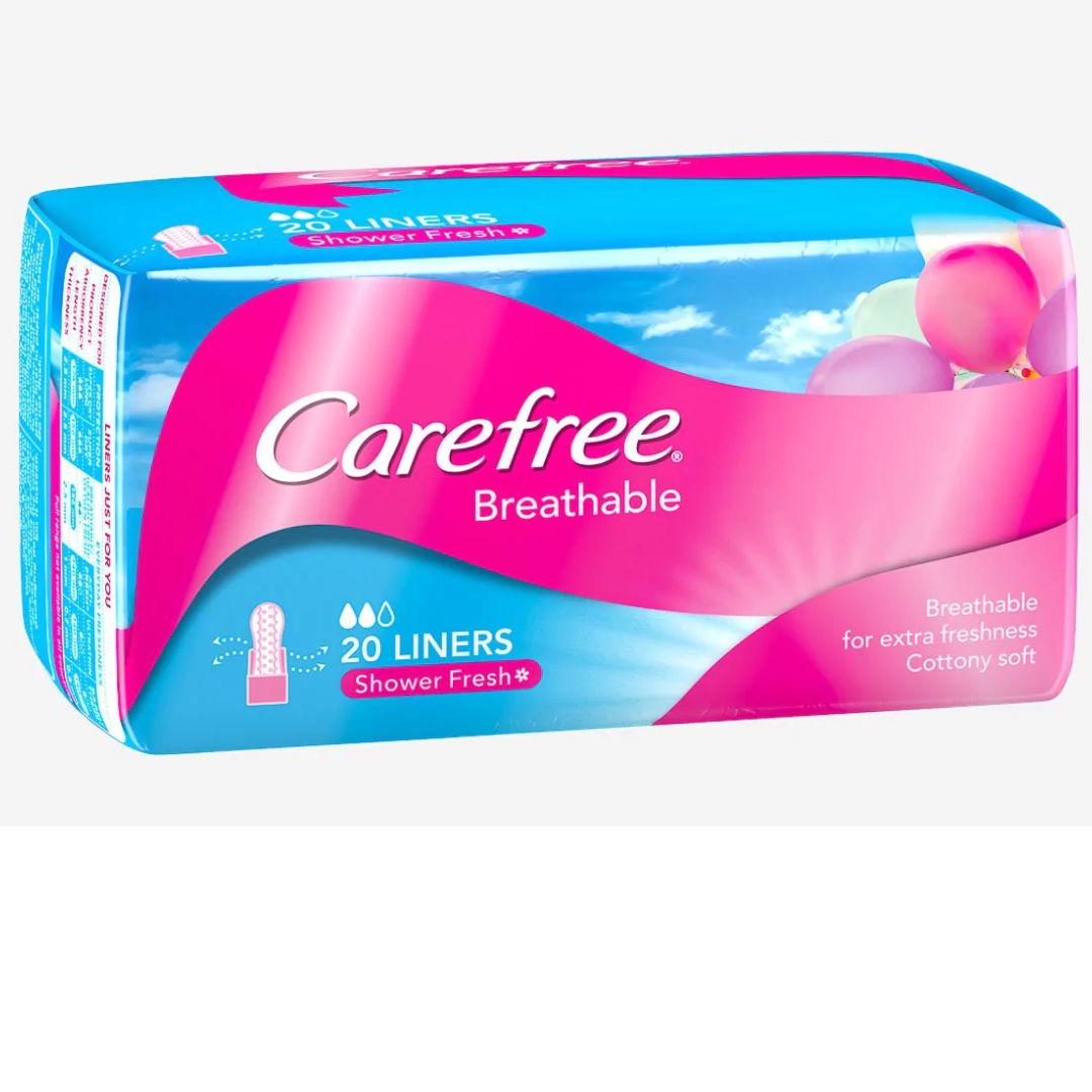 Carefree Breathable Shower Fresh Panty Liner Pack Of, 20Liners - DealzDXB