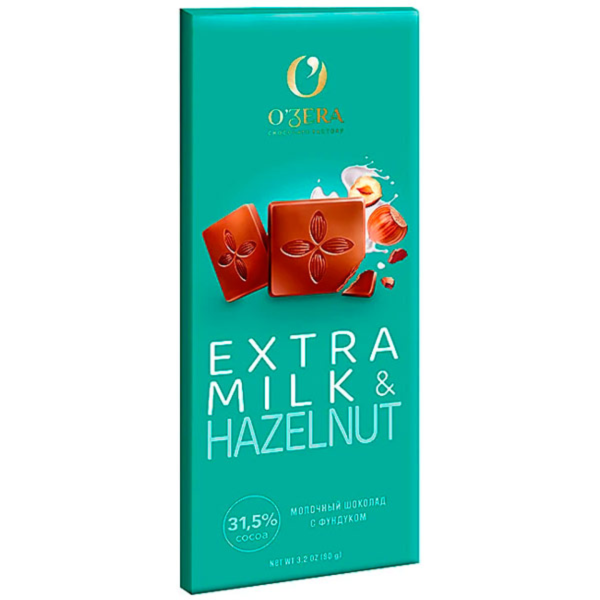 OZera Extra Milk & Hazelnut Chocolate, 90g