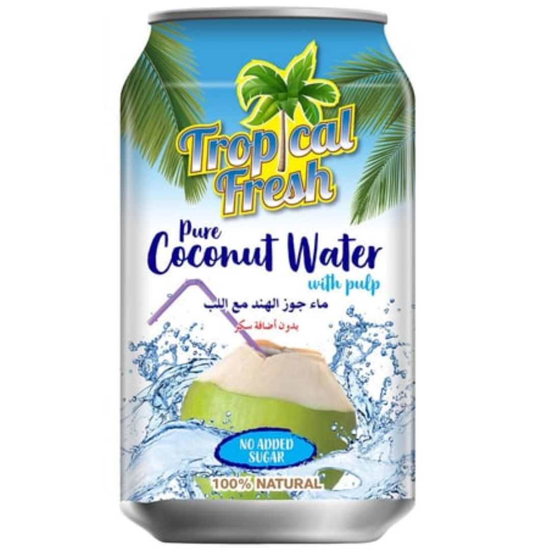 Unikai Tropical Fresh Coconut Water With Pulp No Added Sugar, 310ml