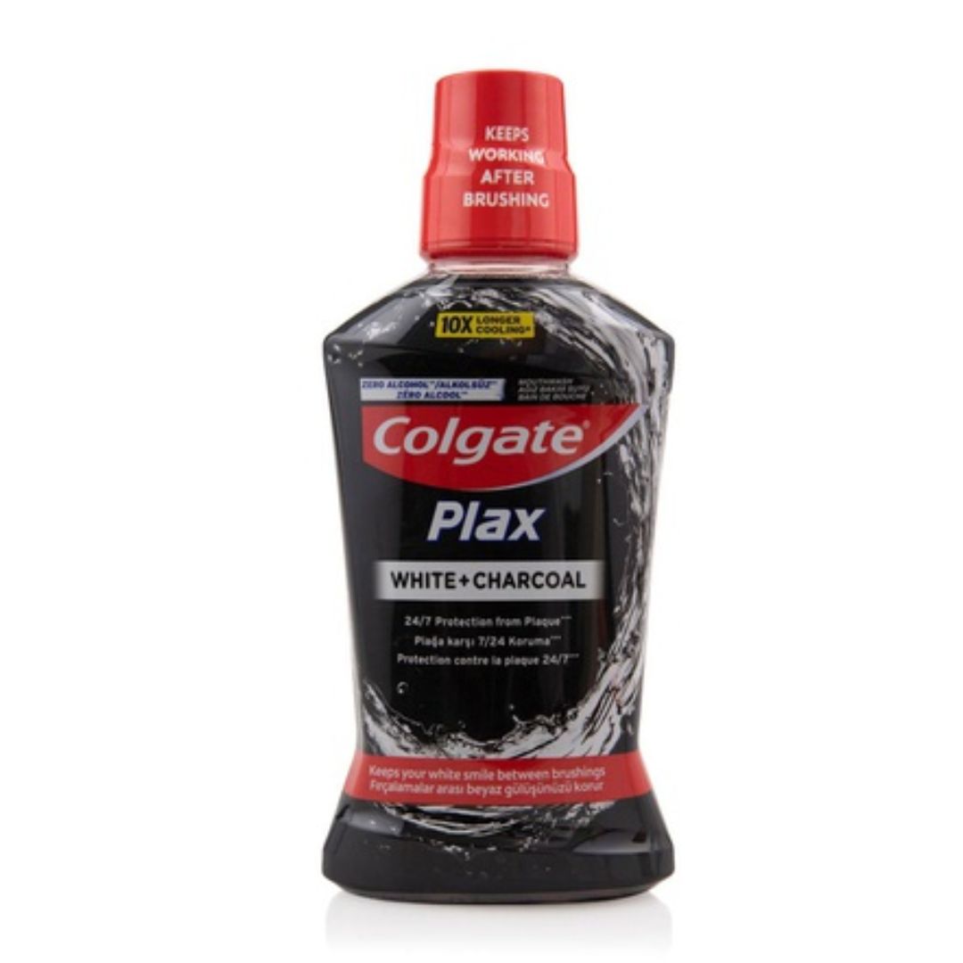 Colgate Plax Mouthwash White + Charcoal, 500ml - DealzDXB