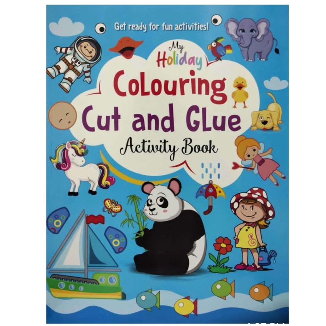 My Holiday Colouring Cut and Glue Activity Book - DealzDXB