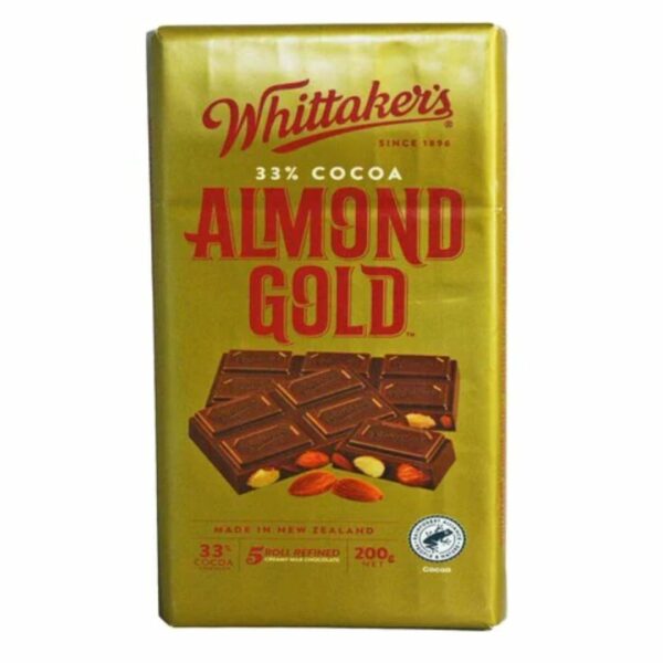 Whittaker's Almond Gold Milk Chocolate, 200g