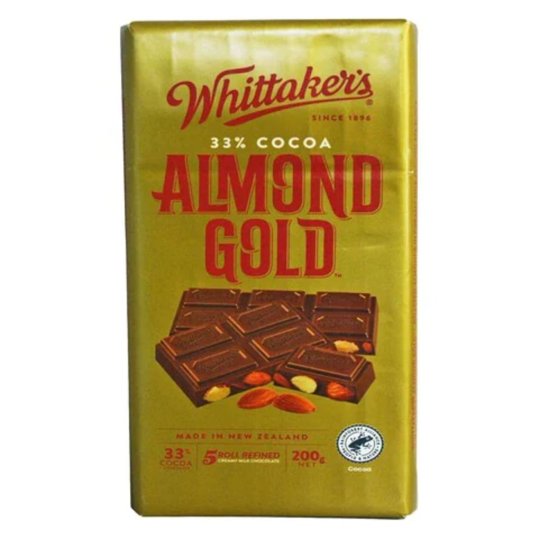 Whittaker's Almond Gold Milk Chocolate, 200g - DealzDXB