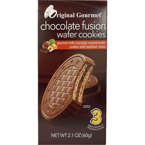 Original Gourmet Chocolate Fusion Wafer Cookie, Hazelnut Cream Wafer