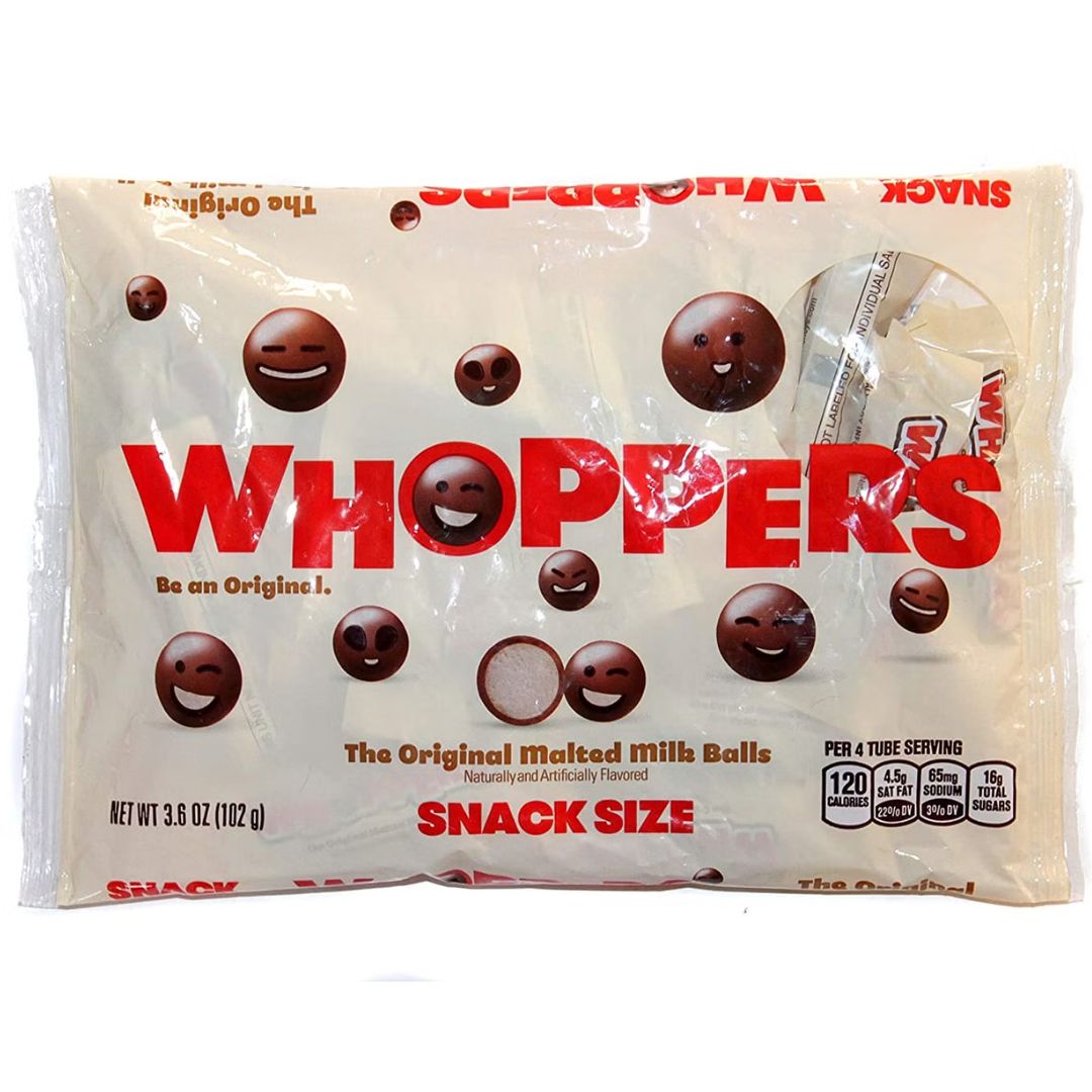 Hershey Whoppers Snack Size The Original Malted Milk Balls, 102g - DealzDXB