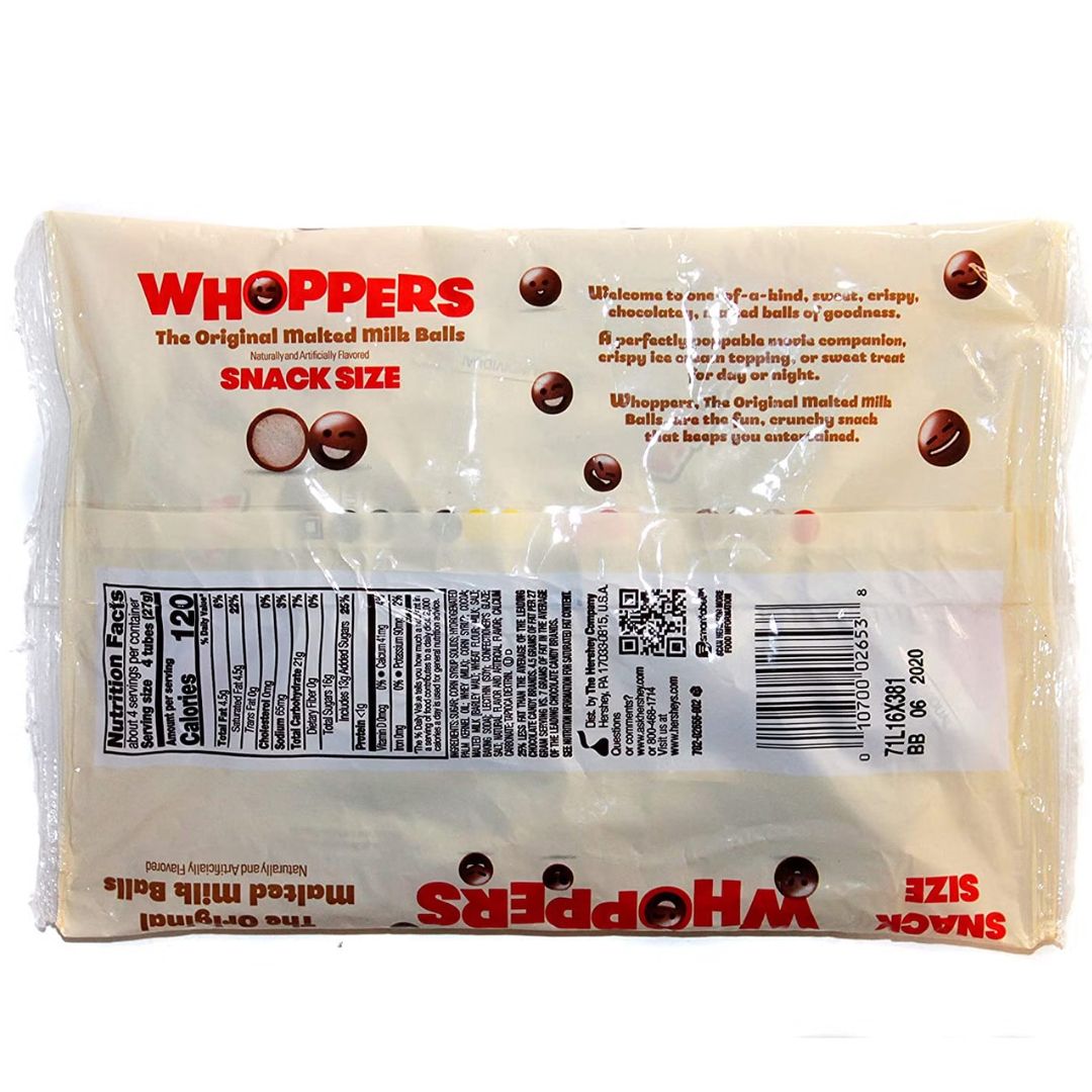 Hershey Whoppers Snack Size The Original Malted Milk Balls, 102g - DealzDXB