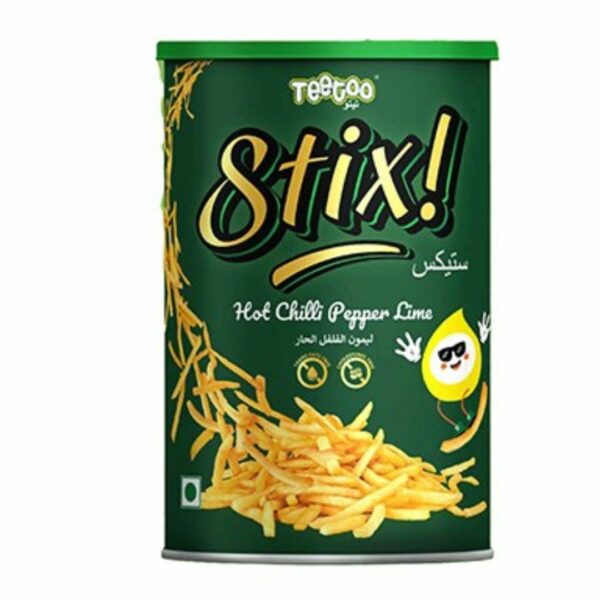 Teetoo Stix Hot Chilli Pepper Lime Snack, 45g