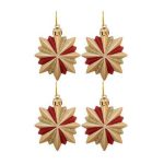 Christmas Tree Decorations Shining Star Ornaments-Red, 7cm, 4Pcs - Image 2