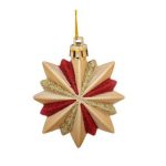 Christmas Tree Decorations Shining Star Ornaments-Red, 7cm, 4Pcs - Image 3