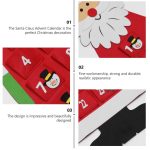 Countdown to Christmas Felt Santa Advent Calendar Wall Hanging with 24 Pockets - Image 4