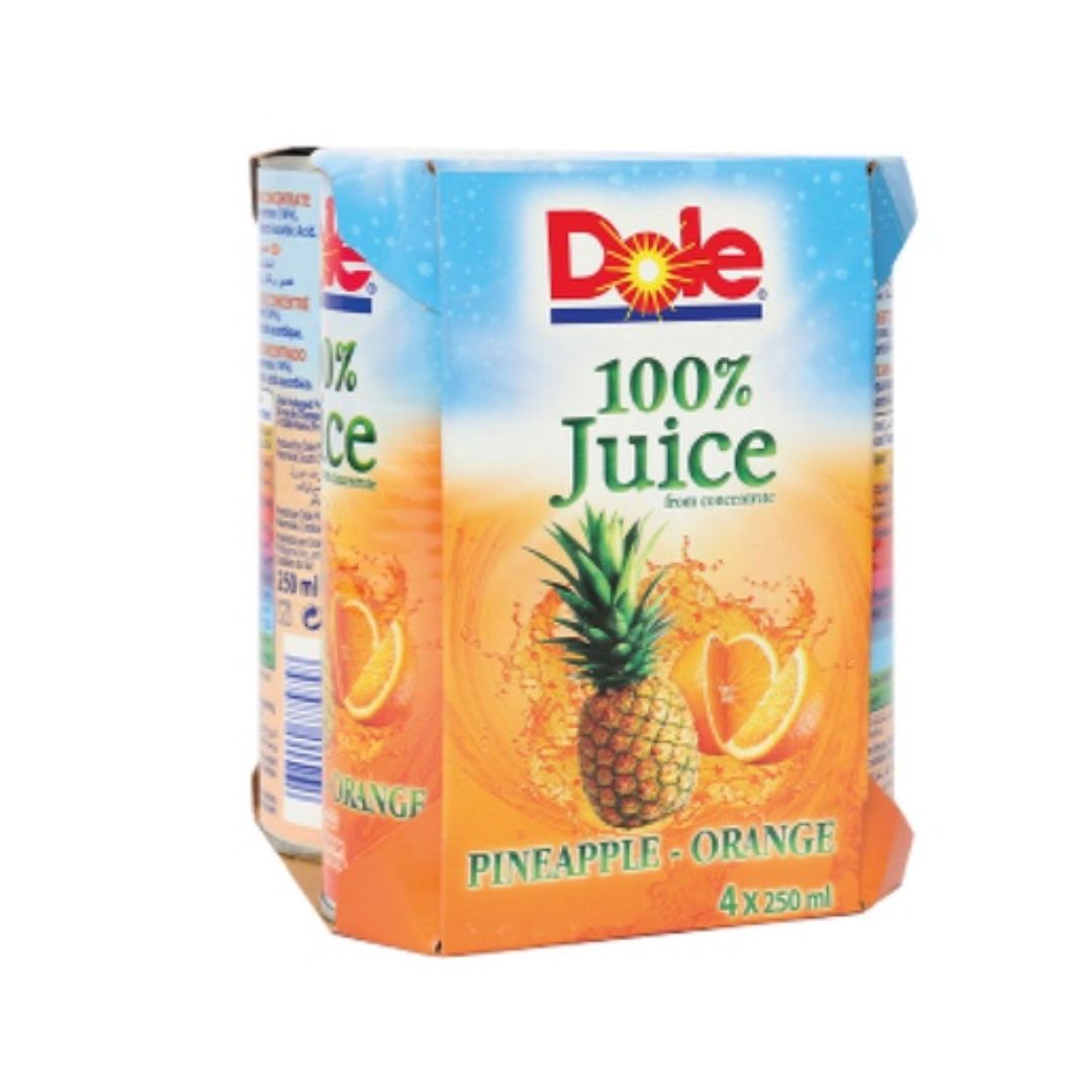 Dole Pineapple Orange Juice 4x250ml DealzDXB