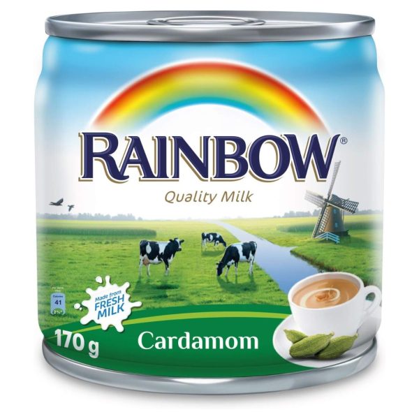 Rainbow Full Cream Evaporated Milk With Cardamom Flavour, 170ml