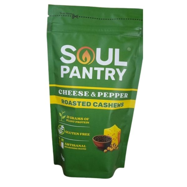 Soul Pantry Cheese & Pepper Roasted Cashews, 100g