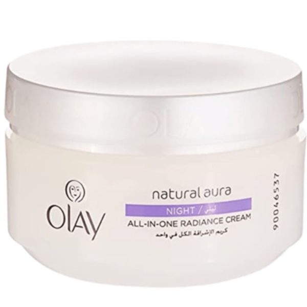 Olay Natural Aura Night All-in-One Radiance Cream with Mulberry Extract, 50g