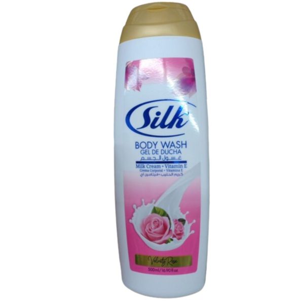 Silk Body Wash Milk Cream + Vitamin E Velvety Rose, 500ml