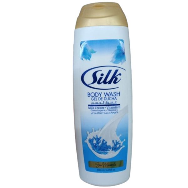 Silk Body Wash Milk Cream + Vitamin E Sea Minerals, 500ml