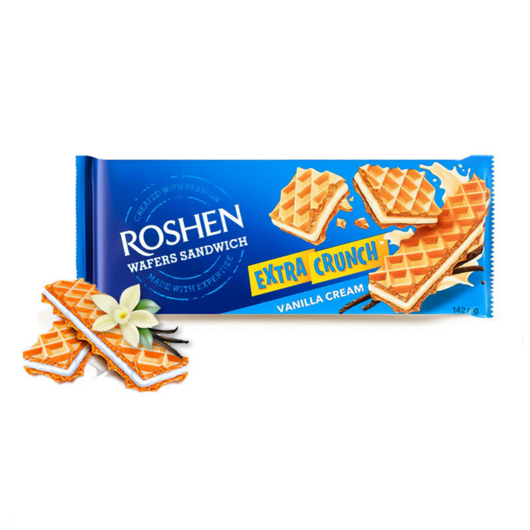 250g Roshen Wafers Sandwich Vanilla Cream, 142g - Image 1
