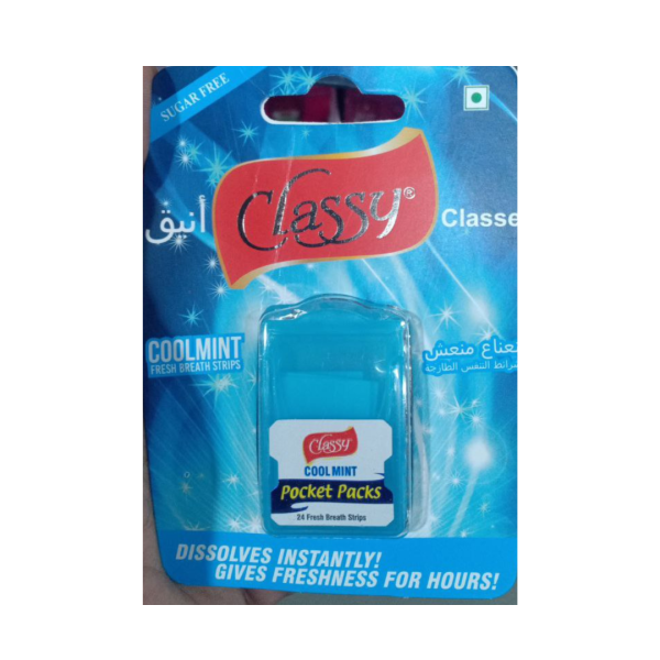 Classy Cool Mint Fresh Breath Strips, 24 strips