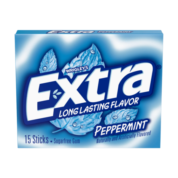 Wrigley’s Extra Long Lasting Flavor Peppermint Sugarfree Gum, 15 sticks