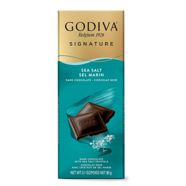 Godiva Signature Sea Salt Dark Chocolate, 90g