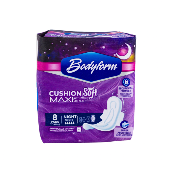 Bodyform Cushion Soft Maxi Night Sanitary Pads, 8 pads