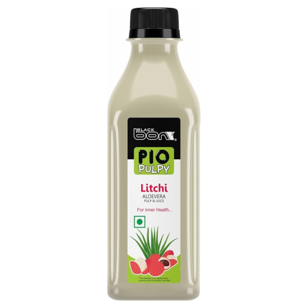 Black Bon Pio Pulpy Litchi Aloevera Pulp & Juice, 200ml