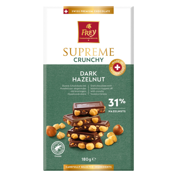Frey Supreme Crunchy Dark Hazelnut 31% Hazelnuts, 85g