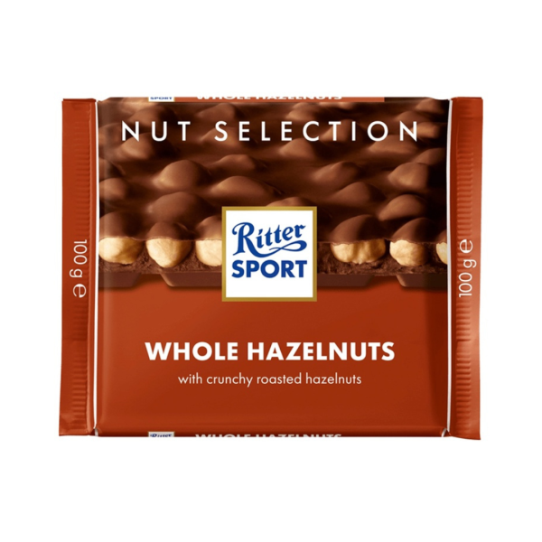 Ritter Sport Nut Selection Whole Almonds with Crunchy Roasted Hazelnuts, 100g