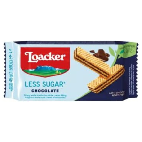 Loacker Less Sugar Chocolate, 45g