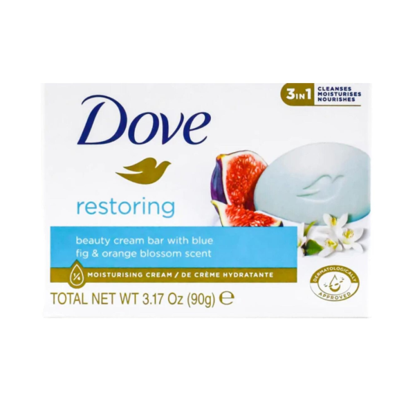 Dove Restoring Beauty Cream Bar with Blue Fig & Orange Blossom Scent, 4x90g