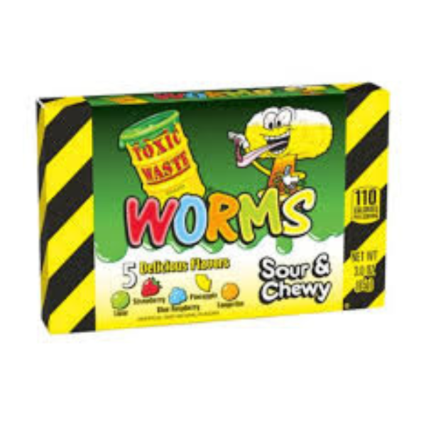 Toxic Waste Worms Sour & Chewy Jellies, 85g