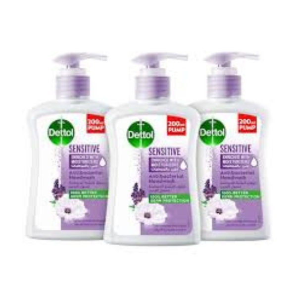 Dettol Sensitive Lavender & White Musk Liquid Handwash, 3x200ml