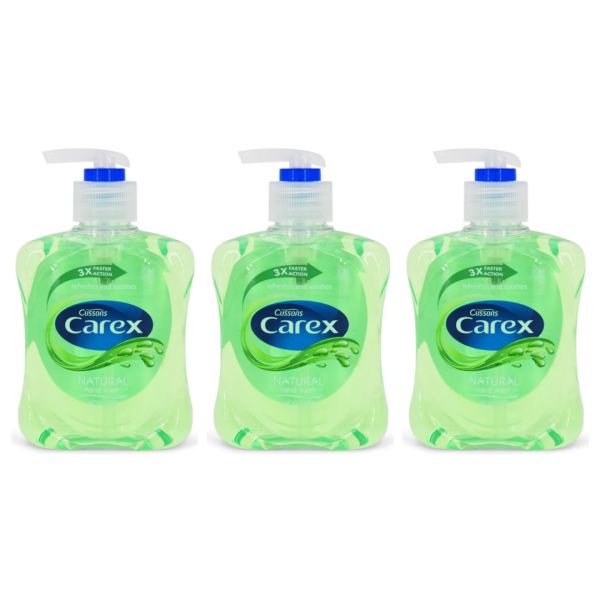 Cussons Carex Natural Handwash Aloe Vera, 3x250ml