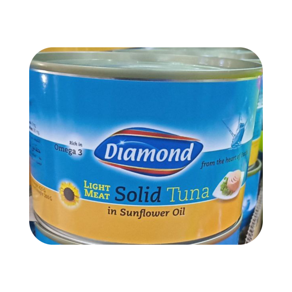 Diamond Light Meat Solid Tuna in Sunflower Oil, 425g