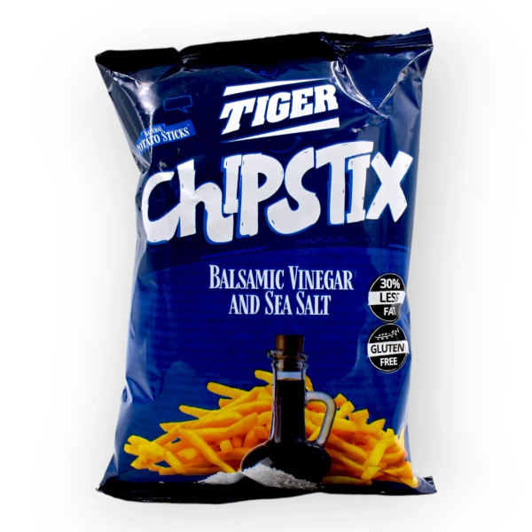 Tiger Chipstix Balsamic Vinegar and Sea Salt, 50g
